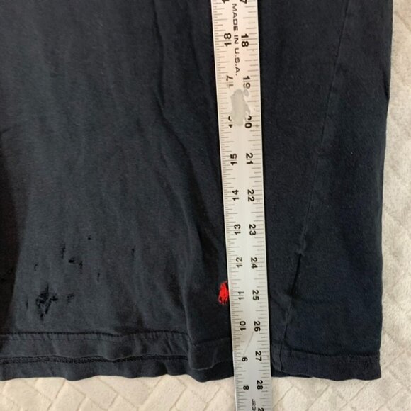 Polo Ralph Lauren Mens Medium Slim Fit T-Shirt Black Red Pony Short Sleeve *flaw - Picture 9 of 16